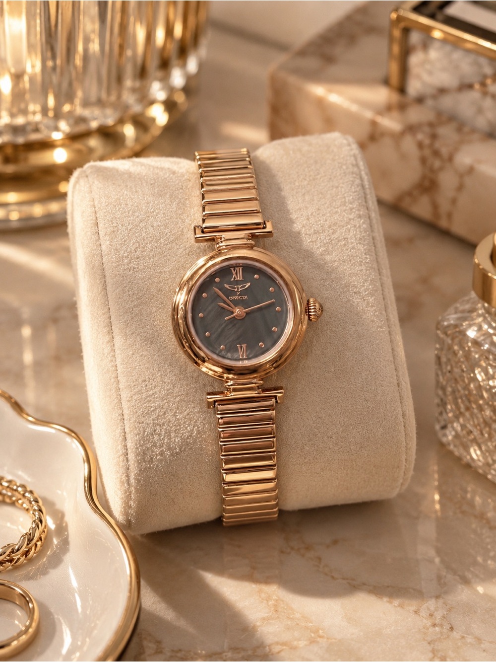 Invicta Celestial I 69079 Rose Gold Charcoal Women’s Watch 24mm